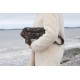 Giant bum bag black floral tapestry